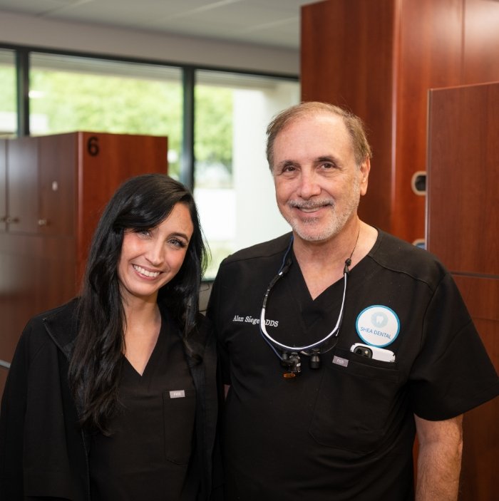 Smiling dentist and dental team member at Shea Dental in Scottsdale